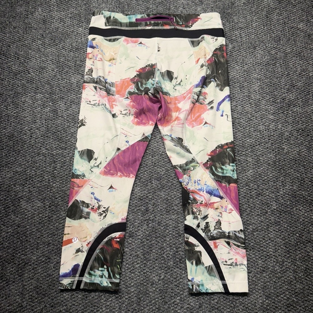 Lululemon Run Inspire Crop II All Full-On Luxtreme size 8 Pigment Wave Multi - Picture 2 of 8